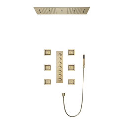 LED Mist Shower System With Hand Shower, Style E- Phone Control Light - Showerheads And Body Sprays