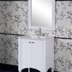 Abel 24 inch Transitional Single Sink Bathroom Vanity White Finish - Bathroom Vanities And Sink Consoles