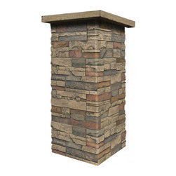 C135-DURANGO STACKED STONE VENEER COLUMN WRAP (CAPS SOLD SEPARATELY) - Wall Panels