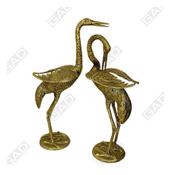 FEATHERY GOLD CRANE PAIR - Decorative Objects And Figurines