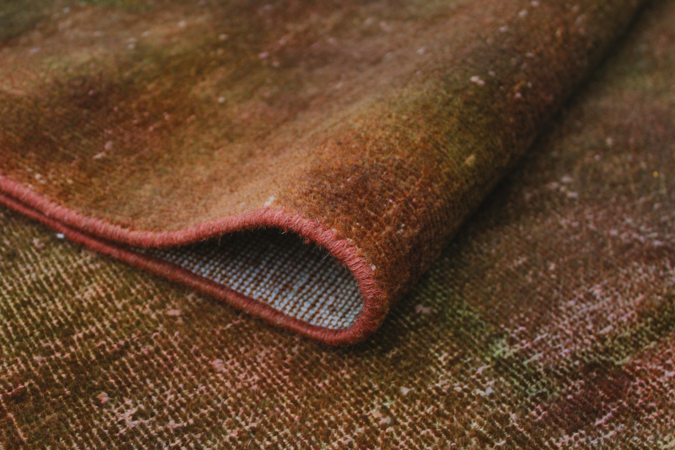 Angelique Rugs Vintage Distressed Rainbow-dyed Angeliqu Orange Rug, 3'4 x 9'10 ...
