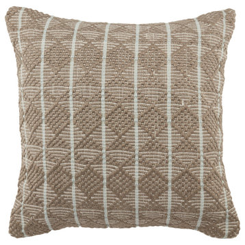 Vibe by Jaipur Living Lindy Indoor/Outdoor Gray Geometric Poly Fill Pillow 22 in