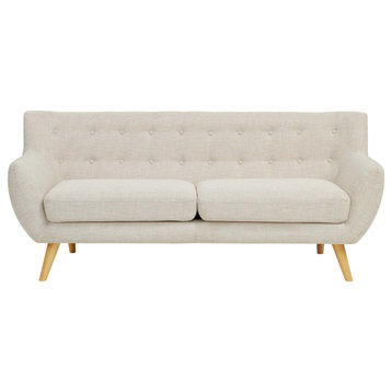Remark Upholstered Fabric Sofa, Beige