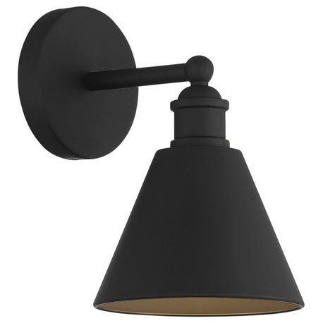 1-Light Wall Sconce, Matte Black