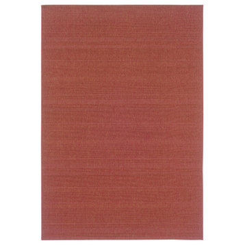 Oriental Weavers Lanai Collection Red Solid Indoor/Outdoor Rug 5'3"X7'6"