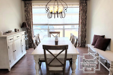 Inspiration for a mid-sized timeless beige floor kitchen/dining room combo remodel in Philadelphia with gray walls