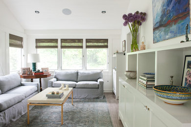 Inspiration for a transitional family room remodel in DC Metro