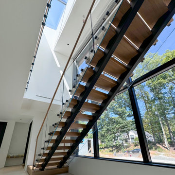 Project #126 | Contemporary Staircases with Integrated LEDs & Glass Railing