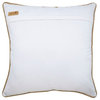 Gold Decorative Pillow Cover, Ivory Foil Print 14"x14" Velvet, Moroccan Lattice