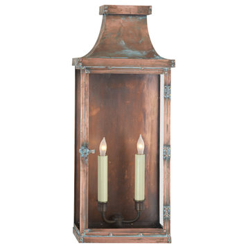Bedford Wide Tall 3/4 Lantern in Natural Copper