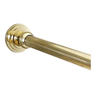 polished brass tension shower curtain rod