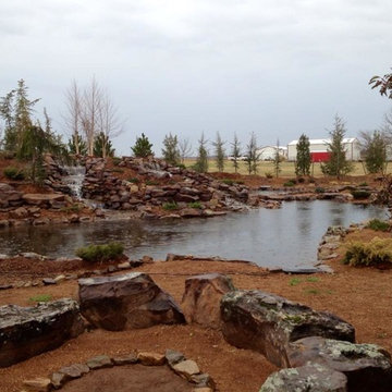 Large Pond with Several Waterfalls
