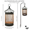 17.5" Antique Bronze Solar Outdoor Hanging Lantern, Faceted Acrylic Jewels