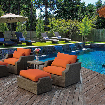 Sunset Outdoor Wicker Club Chat Set