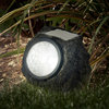 Pure Garden LED Solar Rock Lights, Black, Set of 4