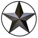Laredo Import Co. - Wall Plaque Twisted Wire Ring With Star, 8" - Wall Plaque, Twisted Wire Ring with Star-8 inches in diameter. Handmade in Mexico. Bronze color, powder coated finish.