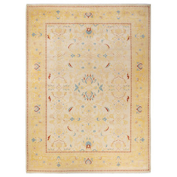 Eclectic, One-of-a-Kind Hand-Knotted Area Rug Ivory, 9'3"x12'5"
