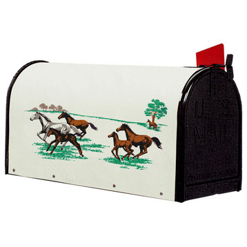 Bacova Fiberglass Wrapped Mailbox, Runninghorses