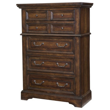American Woodcrafters Stonebrook Rich Tobacco Wood 5-Drawer Chest
