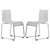 LeisureMod Lima Modern Acrylic Chair, Set of 2