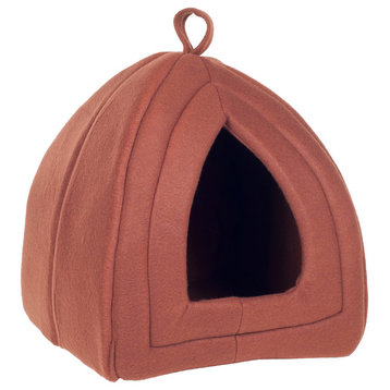 Cozy Kitty Enclosed Cat Bed by PETMAKER, Tan
