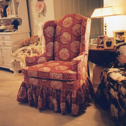 Queen Anne Wing Chair with new slipcover - Products