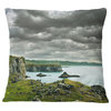 Icelandic Coast Under Dark Clouds Seashore Throw Pillow, 16"x16"