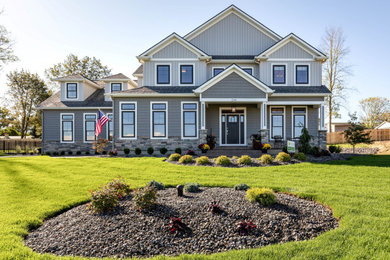 Example of a transitional exterior home design in New York