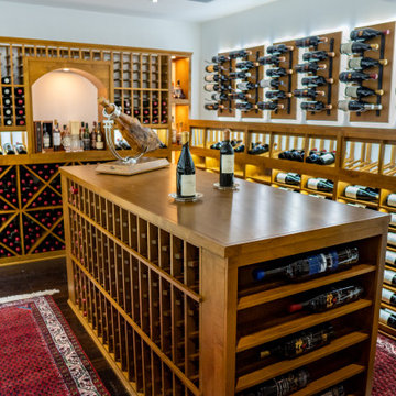 Custom Luxurious Wine Cellar Island Rack