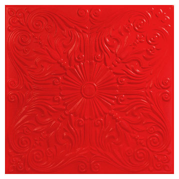 Spanish Silver, Styrofoam Ceiling Tile, 20"x20", #R139, Red