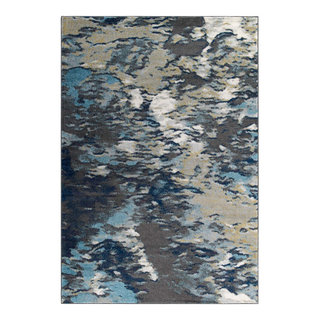 Surya Fowler 5 X 8 (ft) Gray Indoor Abstract Industrial Area Rug