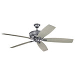 Kichler Lighting - 70" Monarch Fan, Weathered Steel Powder Coat Finish - Featuring clean lines textured accents and a beautiful Weathered Steel Powder Coat finish this 5 blade 70 inch Monarch(TM) ceiling fan will effortlessly complement the existing decor in your home.