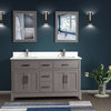 Bathroom Vanity Set With Engineered Marble Top, 72", Gray