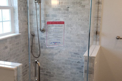 Example of a transitional bathroom design in San Francisco