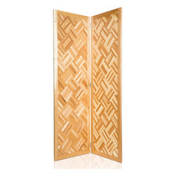 Hickory Fingerblock Room Divider - Screens And Room Dividers