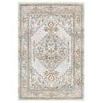 Jaipur Living - Vibe by Jaipur Living Lisette Handmade Medallion Gray and Gold Runner Rug 3'x10' - From modern abstracts to textualized traditional motifs, the Jolie collection offers a variety of pattern and contemporary hues. Combining an elegant, global design with a soft, subdued color palette, the Lisette rug grounds spaces with an ornate gray and gold medallion pattern on an ivory and light gray ground colorway. Crafted of durable polypropylene and polyester, this power-loomed rug is the perfect accent for bedrooms and living spaces.