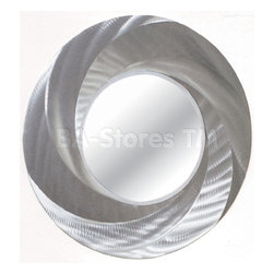 Vortex Wall Mirror in Brushed Aluminiun - Wall Mirrors