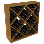 Wine Racks America - Solid Diamond Storage Cube, Redwood, Oak - Elegant diamond bin style bottle openings make for simple loading of your favorite wines. This solid wooden wine cube is a perfect alternative to column-style racking kits. Double your storage capacity with back-to-back units without requiring more access area. We build this rack to our industry leading standards and your satisfaction is guaranteed.