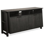 Riverside Furniture - Riverside Furniture Perspectives Entertainment Console - Perspectives features a casual mission style that is updated with a contemporary yet casual flare. Available in 3 finishes: Brushed Acacia, Sundrenched Acacia and Ebonized Acacia.