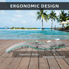 Adjustable Aluminum Outdoor Chaise Pool Lounge Chairs Set of 3 with Table
