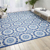 Waverly Sun N' Shade Medallions Navy 7'9" x 10'10" Indoor Outdoor Area Rug