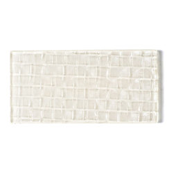 Abolos - Metro Cubes 3"x 6" Textured Glass Subway Tile,Glossy Cream, Set of 96 - Mosaic Tile