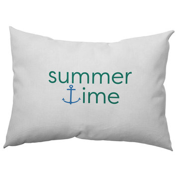 Summer Time Anchored Polyester Indoor Pillow, Kelly Green, 14"x20"