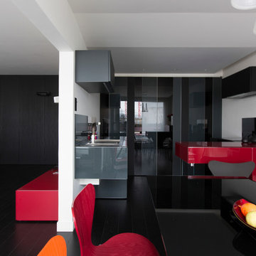 Cuisine, Salon et Chambre thématique Rouge et Noir !