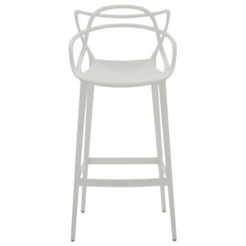 Masters Modern Counter Stool, White