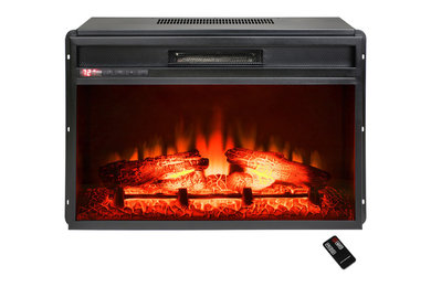 AKDY 23" Portable Electric Heat Fireplace Freestanding Tempered Glass With Remot