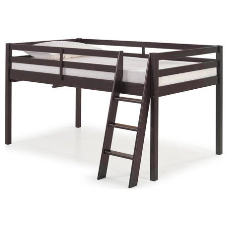 Roxy Twin Wood Junior Loft Bed, Espresso