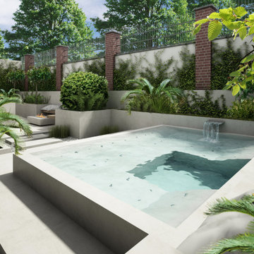 Atriumgestaltung mit Whirlpool