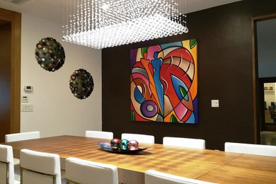 Inspiration for a modern dining room remodel in Boston