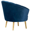 Blue Velvet Seashell Chair With Brushed Gold Legs